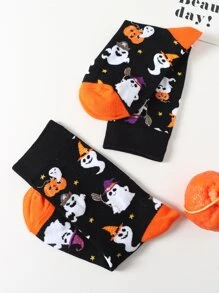 Syviss 1 đôi Đầy màu sắc Của phụ nữ Con ma Thiết kế Điền kinh Phong cách Vớ giữa bắp chân Cho Halloween Trang phục - Nhiều màu - Xem 2