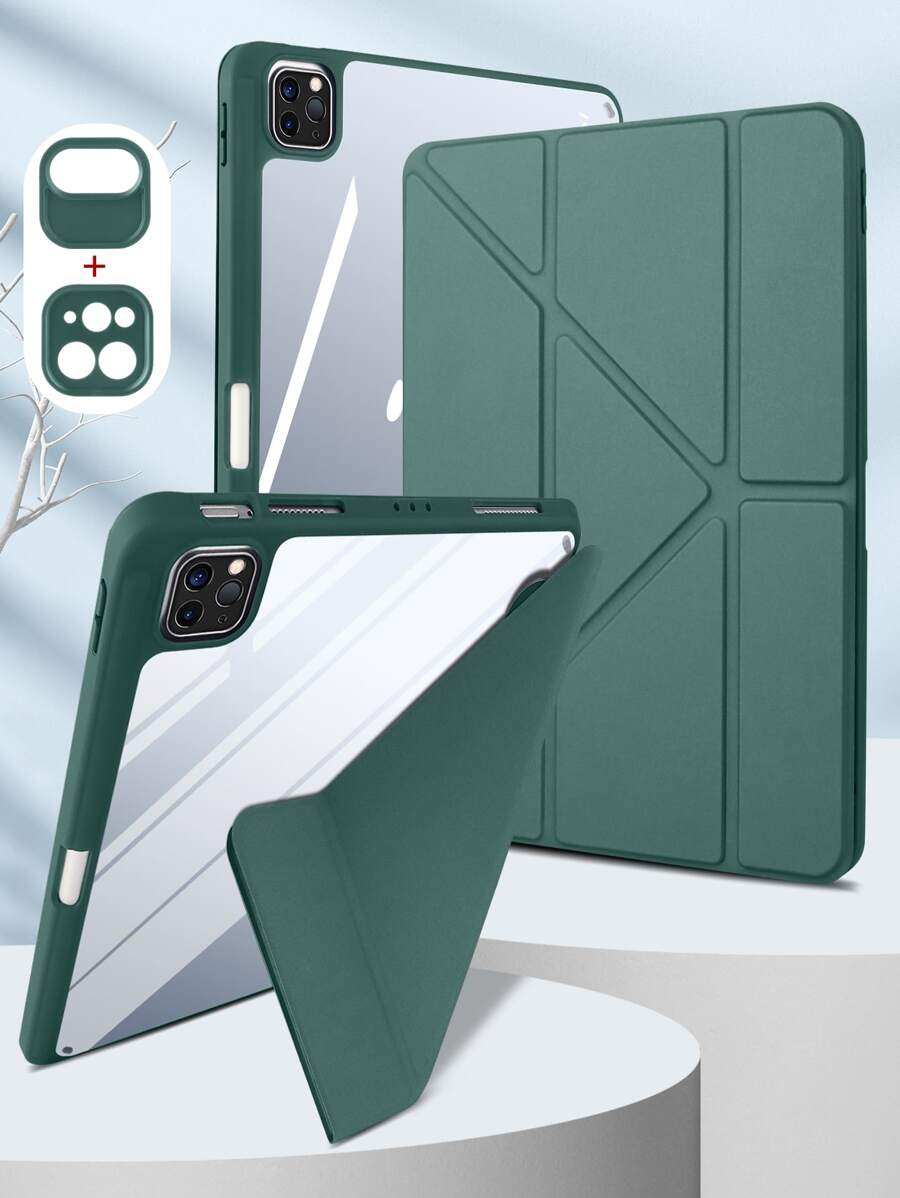 1 Ốp lưng bảo vệ phẳng gấp chữ Y bằng Acrylic màu xanh lá cây mờ tương thích với iPad Mini 6/9.7/10.2/10.5/Air 4/Air 5/10/10.9/Pro 11"/Air 11"(M2)/Air 13"(M2)/Pro 11"(M4)/Pro 13"(M4) 2024 12.9", Vị trí lỗ dựa trên sản phẩm thực tế nhận được, Chất liệu Acrylic chống uốn cong và chống rơi để bảo vệ iPad của bạn tốt hơn, Acrylic có lớp màng bảo vệ ở cả bên trong và bên ngoài cần được bóc ra trước khi sử dụng
