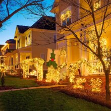 JMEXSUSS 66ft 200 LED Christmas Lights Indoor Outdoor, Warm White Christmas Lights Green Wire, 8 Modes Twinkle String Lights Plug In For Outside Tree Bedroom Wedding Party Christmas Home Decorations - 暖白 - 查看 5