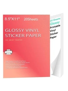 Có thể in Vinyl Hình dán Giấy Đối với Máy in - Mờ Trắng - 20 Tự dính - Không thấm nước Đề can Giấy - Lá thư Kích thước - trắng - Xem 1