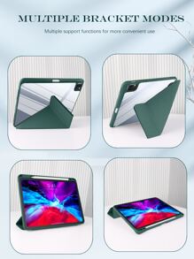 1 Ốp lưng bảo vệ phẳng gấp chữ Y bằng Acrylic màu xanh lá cây mờ tương thích với iPad Mini 6/9.7/10.2/10.5/Air 4/Air 5/10/10.9/Pro 11"/Air 11"(M2)/Air 13"(M2)/Pro 11"(M4)/Pro 13"(M4) 2024 12.9", Vị trí lỗ dựa trên sản phẩm thực tế nhận được, Chất liệu Acrylic chống uốn cong và chống rơi để bảo vệ iPad của bạn tốt hơn, Acrylic có lớp màng bảo vệ ở cả bên trong và bên ngoài cần được bóc ra trước khi sử dụng - Màu xanh lá cây đậm - Xem 5