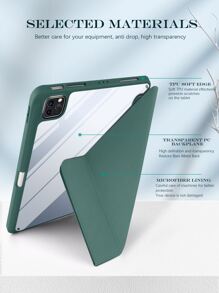 1 Ốp lưng bảo vệ phẳng gấp chữ Y bằng Acrylic màu xanh lá cây mờ tương thích với iPad Mini 6/9.7/10.2/10.5/Air 4/Air 5/10/10.9/Pro 11"/Air 11"(M2)/Air 13"(M2)/Pro 11"(M4)/Pro 13"(M4) 2024 12.9", Vị trí lỗ dựa trên sản phẩm thực tế nhận được, Chất liệu Acrylic chống uốn cong và chống rơi để bảo vệ iPad của bạn tốt hơn, Acrylic có lớp màng bảo vệ ở cả bên trong và bên ngoài cần được bóc ra trước khi sử dụng - Màu xanh lá cây đậm - Xem 9