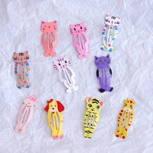 26入組女孩髮夾套裝帶彩色和時尚動物印刷(貓,兔子,,,),合適的適用於日常使用,度假,和派對 - 彩色 - 查看 4