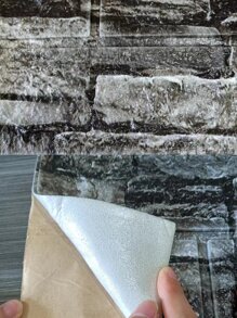 1pc DIY 3D Grey Foam Wall Sticker Brick Wallpaper, Soft, Self Adhesive, Waterproof, Mould-Proof, For Room/ Home/ Living Room/ Bathroom/ Kitchen/ Bedding Room Decoration - Multicolor - View 6