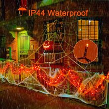 JMEXSUSS 66ft 200 LED Christmas Lights Indoor Outdoor, Warm White Christmas Lights Green Wire, 8 Modes Twinkle String Lights Plug In For Outside Tree Bedroom Wedding Party Christmas Home Decorations - trái cam - Xem 9