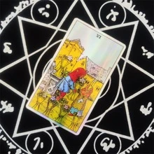 熱銷鐳射騎士78入組塔羅牌適用於占卜個人使用塔羅牌全英文版本適合女士女孩棋盤遊戲 - 香檳色 - 查看 4