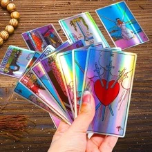 熱銷鐳射騎士78入組塔羅牌適用於占卜個人使用塔羅牌全英文版本適合女士女孩棋盤遊戲 - 香檳色 - 查看 5