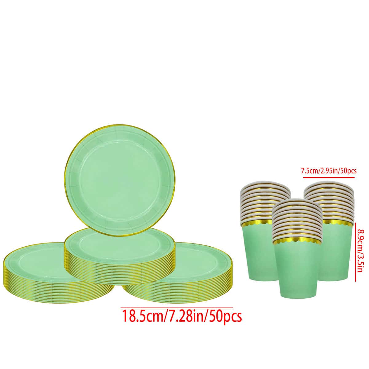Bộ 100 chiếc đĩa và cốc giấy dùng một lần cho tiệc, lễ hội, tiệc tùng, cho tiệc Halloween hoặc Giáng sinh - Nhiều màu - Xem 1