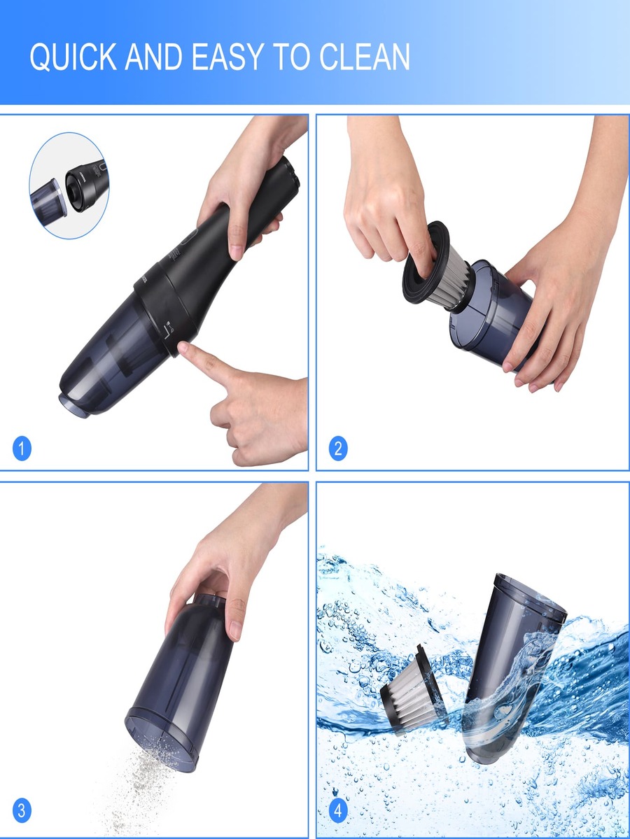 Car Vacuum Cleaner, 8500Pa Powerful Portable Rechargeable Handheld