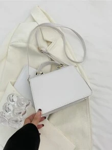 Mini Sành điệu Túi xách tay Với Có thể điều chỉnh Dây đeo vai - trắng - Xem 4