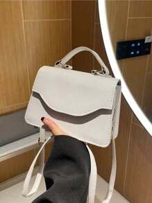 Mini Sành điệu Túi xách tay Với Có thể điều chỉnh Dây đeo vai - trắng - Xem 5