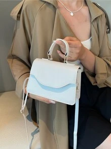 Mini Sành điệu Túi xách tay Với Có thể điều chỉnh Dây đeo vai - trắng - Xem 6