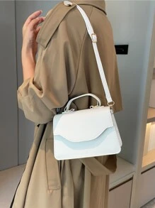 Mini Sành điệu Túi xách tay Với Có thể điều chỉnh Dây đeo vai - trắng - Xem 7