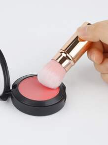 RANCAI 1 cọ trang điểm Kabuki có thể thu gọn, cọ má hồng du lịch, cọ phấn phủ, kem nền và kem chống nắng cầm tay có nắp đậy dùng cho má hồng, phấn tạo khối, tán phấn, bắt sáng, tạo lớp trang điểm hoàn hảo, cọ nền, cọ che khuyết điểm, cọ má hồng, cọ tạo khối, cọ má hồng, cọ phấn phủ, cọ nền, cọ má hồng, quà tặng. - Hoa hồng vàng - Xem 5