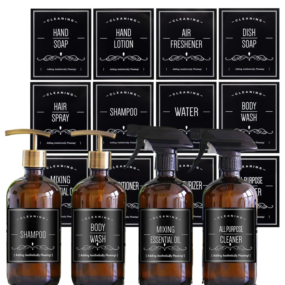 12pcs Soap Liquid Bottle Labels, PVC Waterproof Oil-proof Hand ...
