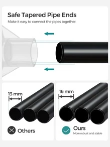 SONGMICS Portable Closet, Wardrobe Closet Organizer With Cover, 4 Hanging Rods And Shelves, 4 Side Pockets, 66.9 X 17.7 X 65.7 Inches, Large Capacity For Bedroom, Living Room - 黑色 - 查看 5