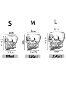 1入組創意骷髏頭透明玻璃果汁杯子
