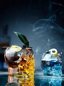 1入組創意骷髏頭透明玻璃果汁杯子