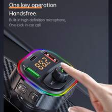 車FM發射器MP3播放機帶Type CPD20瓦USBQC3.0快充和免提①無線
②無鋼圈FM - 黑色 - 查看 4