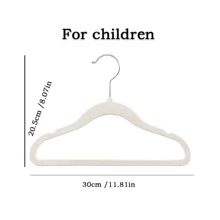 10pcs/package (beige) Velvet Coated Children's Anti-slip Hangers - Beige-10 sticks - View 2