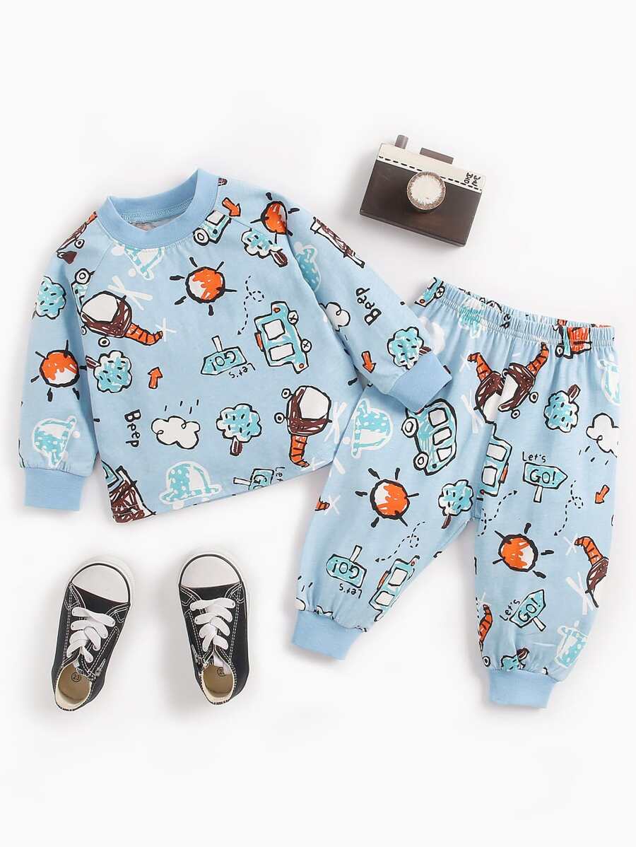 嬰童（男）套裝 - 藍色 - 查看 1
