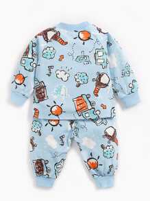 嬰童（男）套裝 - 藍色 - 查看 4