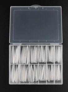 一盒 120 片双形全覆盖指甲尖拱形延长指甲模具全覆盖直假指甲延长假指甲尖、美甲用品、美甲工具、美甲工具、返校、指甲、按压指甲的美甲工具 - 無色 - 查看 2