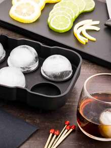 2 Peças/Conjunto Bandeja De Cubo De Gelo Com Silicone Gelo Bola Bolores , 4.5Cm Redondo E 5Cm Grande Quadrado Cubo De Gelo Bolores Com Tampa