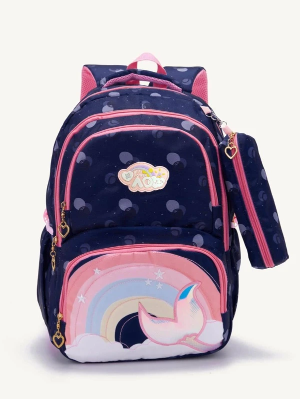 Crianças Nuvem Decoração De Remendo Mochila De Grande Capacidade