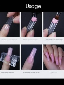 A盒的120全封面甲片（用於美甲）拱形延伸指甲模具 - 無色 - 查看 8