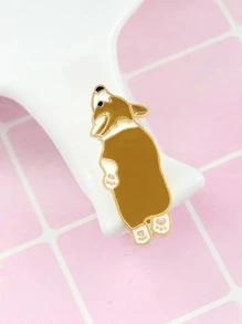1pc Cartoon Welsh Corgi Shaped Brooch - Multicolor - View 3