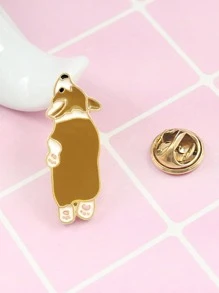 1pc Cartoon Welsh Corgi Shaped Brooch - Multicolor - View 2