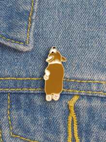 1pc Cartoon Welsh Corgi Shaped Brooch - Multicolor - View 1