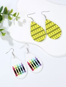 1 對流行木製水滴耳環,適合女性在返校季節佩戴 - 5 - 查看 6