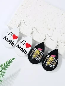 1 對流行木製水滴耳環,適合女性在返校季節佩戴 - 5 - 查看 5