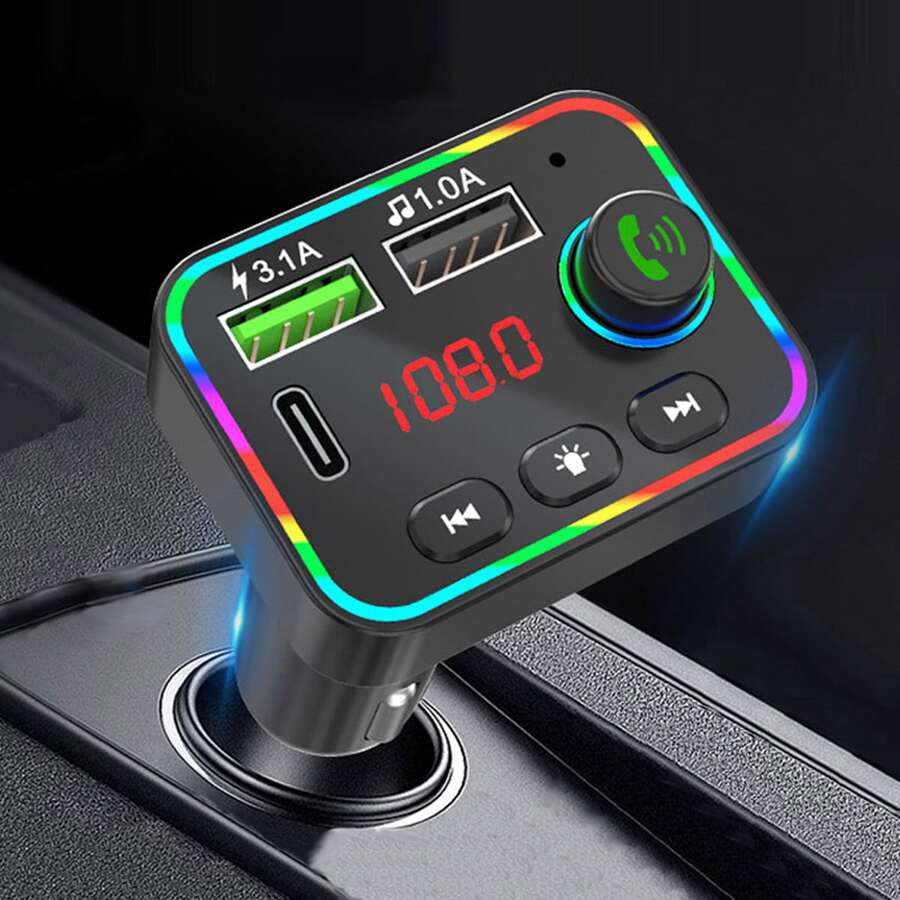 Car FM Transmitter Wireless Handsfree Calling Car Kit Support TF Card