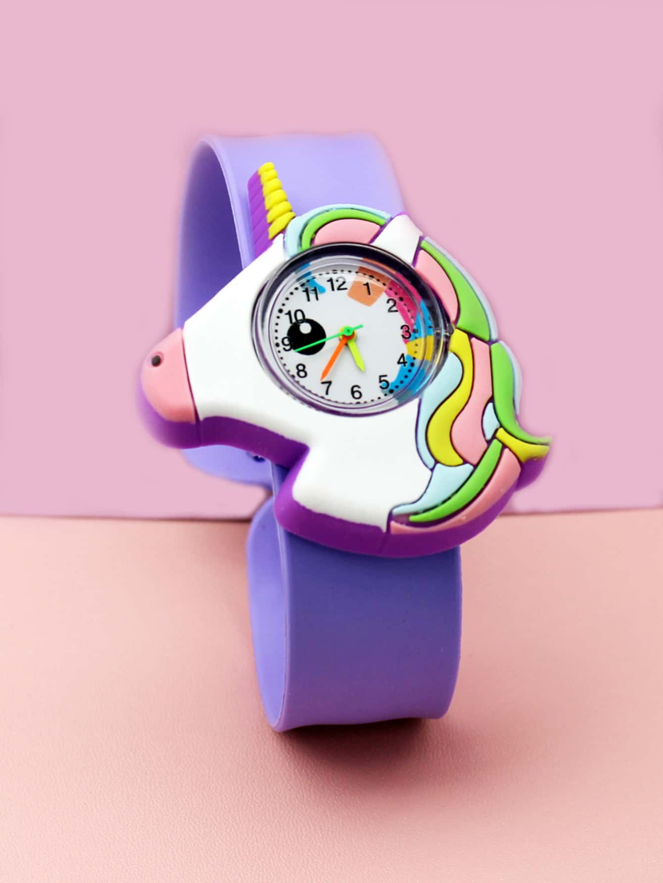 BestSelling Unicorn Cartoon Snap Watch For Kids To Learn Time, Cute