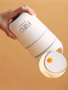 1入組不銹鋼湯馬克早餐杯子絕緣飯盒 - 白色 - 查看 5