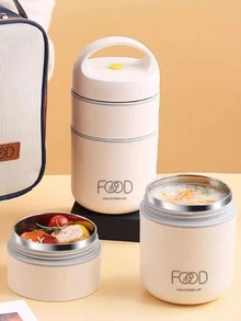 1入組不銹鋼湯馬克早餐杯子絕緣飯盒 - 白色 - 查看 6