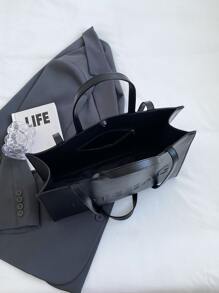 大容量时尚手提包，带字母印花，时尚手提包，纯色简约斜挎包，女士休闲手提包，单肩包，钱包，商务休闲女包，非常适合办公室商务和工作