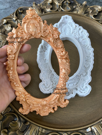 1 件精致雕花镜框设计硅胶模具