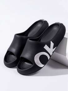 Men's Fashionable Comfortable Indoor House Slippers - Black - View 2