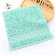 1入組素色方形毛巾,北歐風格臉部&手巾,合適的適用於四季和家庭使用 - 竹青色 - 查看 1