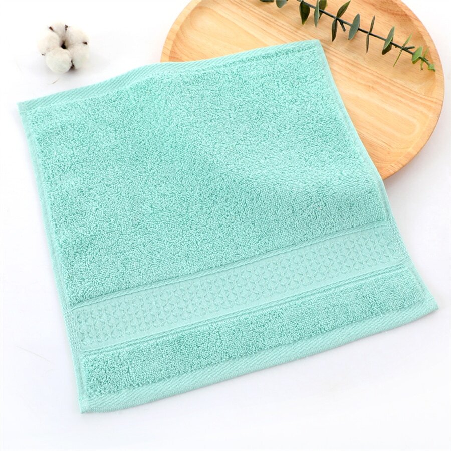1入組素色方形毛巾,北歐風格臉部&手巾,合適的適用於四季和家庭使用 - 竹青色 - 查看 1