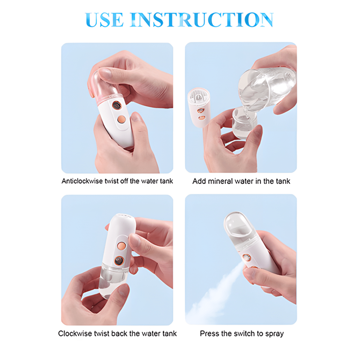 Nano Mist Sprayer Nano Facial Mister Portable Mini Face Mist Handy ...
