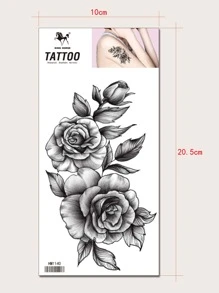KING HORSE Tattoo Sticker, 1 Sheet Flower Pattern Temporary Tattoo For Women, Tattoo Stickers Adults, Realistic Tattoo Flower, For Women And Girls