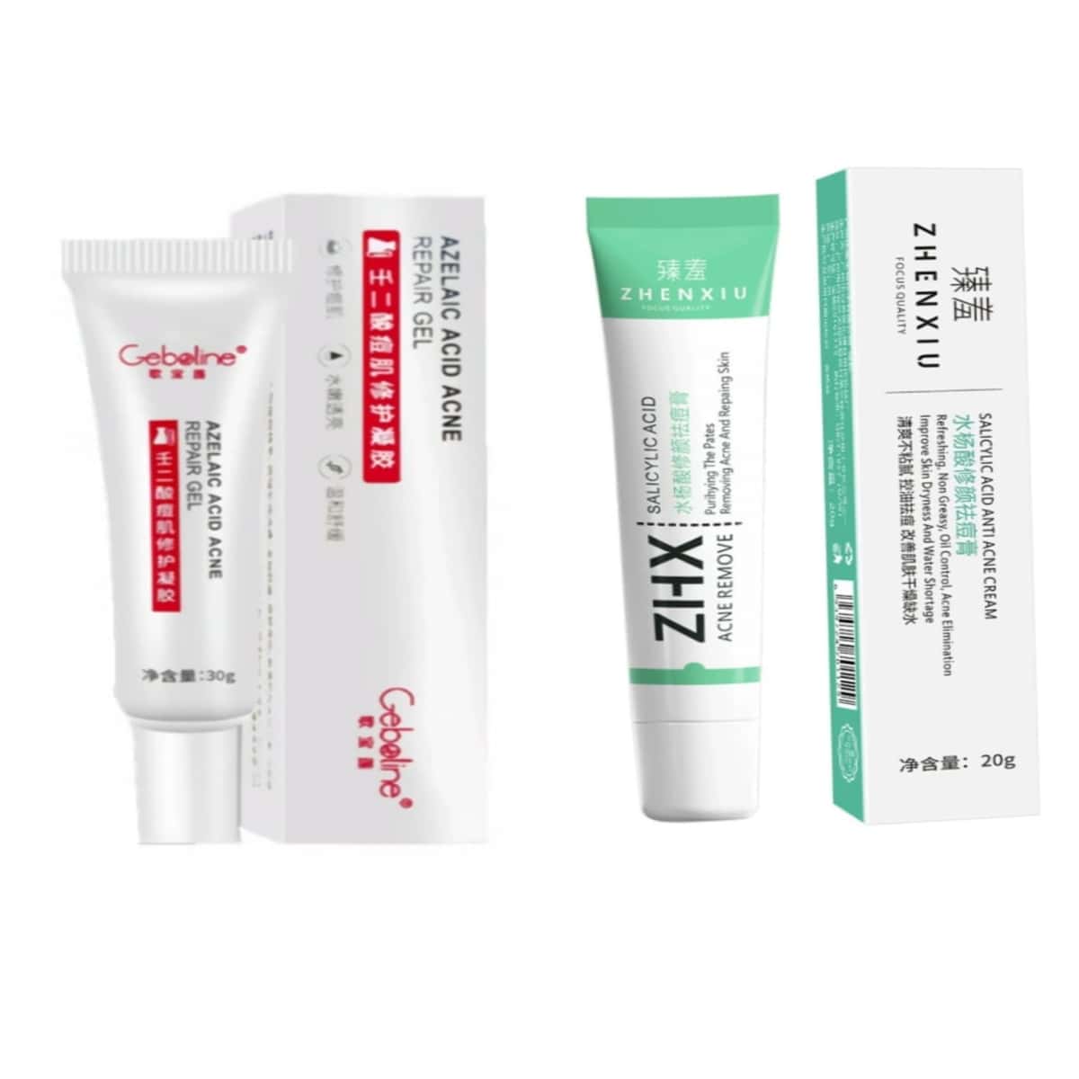 Azelaic Salicylic Acid Cream Kit Anti-Acne Anti-Stain Removes Blackheads - 彩色 - 查看 1