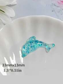 10入組混合樹脂美人魚和海豚耳環/頭飾/吊墜DIY珠寶製作材料，同時適用於文具、手機殼、鑰匙扣、杯子、鞋子裝飾、冰箱貼紙，附有雙面膠帶 - 彩色 - 查看 3