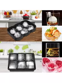 2 Peças/Conjunto Bandeja De Cubo De Gelo Com Silicone Gelo Bola Bolores , 4.5Cm Redondo E 5Cm Grande Quadrado Cubo De Gelo Bolores Com Tampa