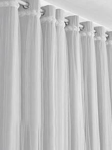 Rèm đơn hai lớp màu trơn, rèm cản sáng polyester hiện đại cho phòng ngủ và phòng khách - Màu Xám nhạt - Xem 3